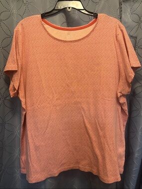 St. John's Bay Coral Geometric Short Sleeve Tee